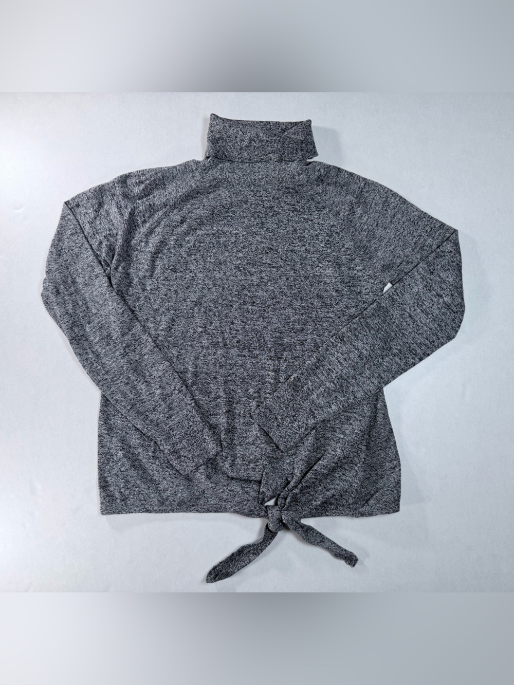GAP Navy Marl Tie-Front Turtleneck Knit Sweater M Medium Cozy Warm